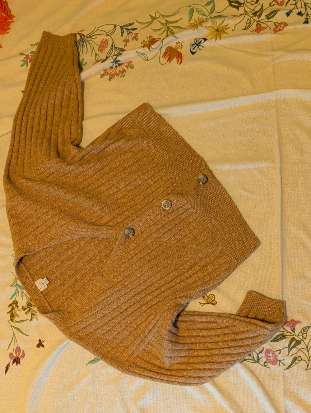 a new day Ribbed Button-Front Cardigan Sweater - Camel Brown